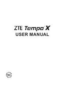 ZTE Tempo X manual. Smartphone Instructions.